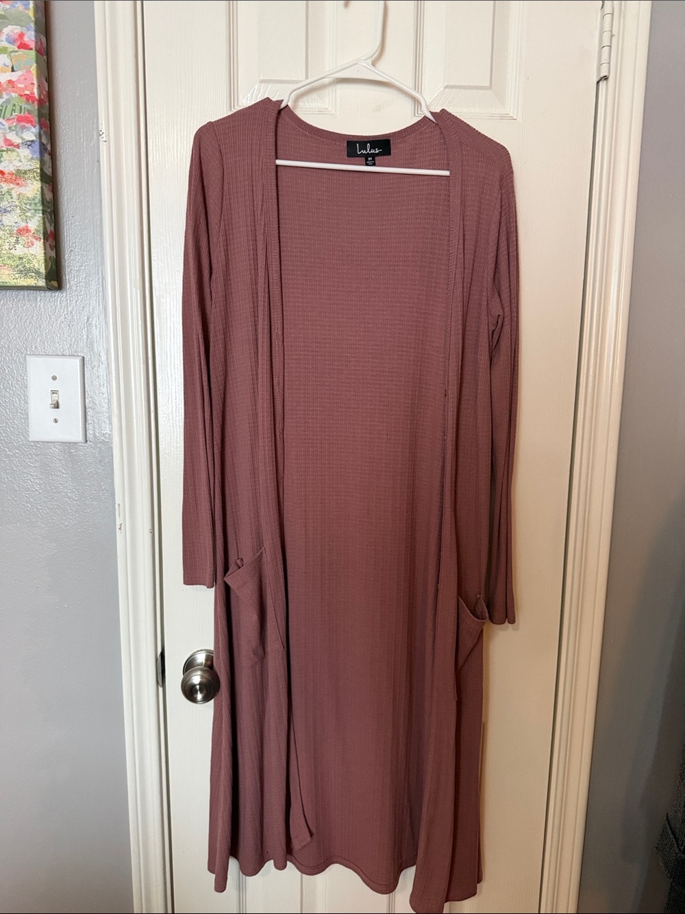 Lulu's Mauve Long Sleeve Open Front Cardigan